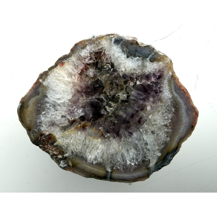 Agat z ametystowym strefą centralną z Bierkowic