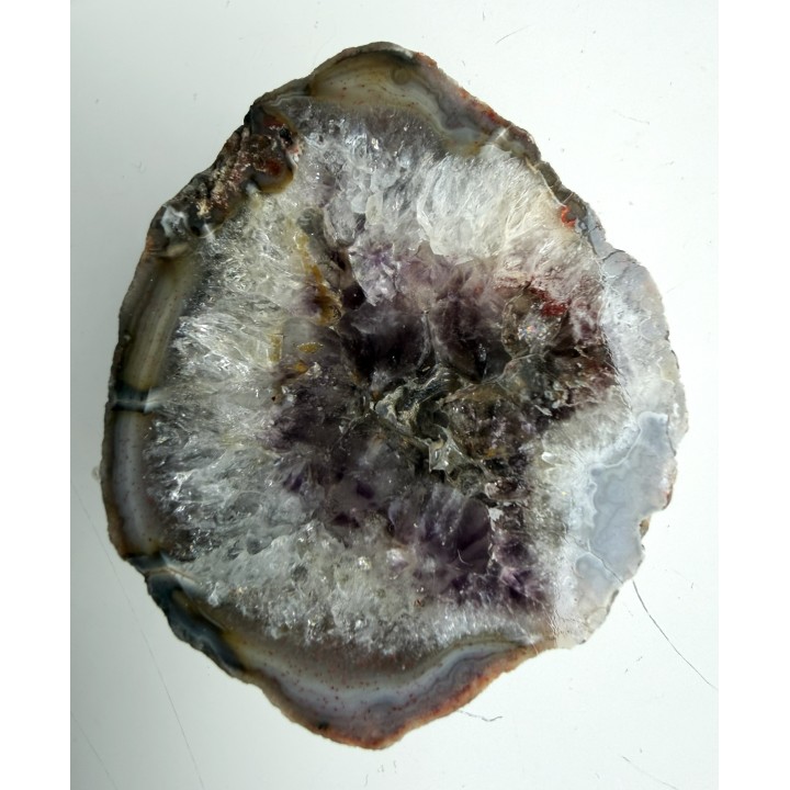 Agat z ametystowym strefą centralną z Bierkowic