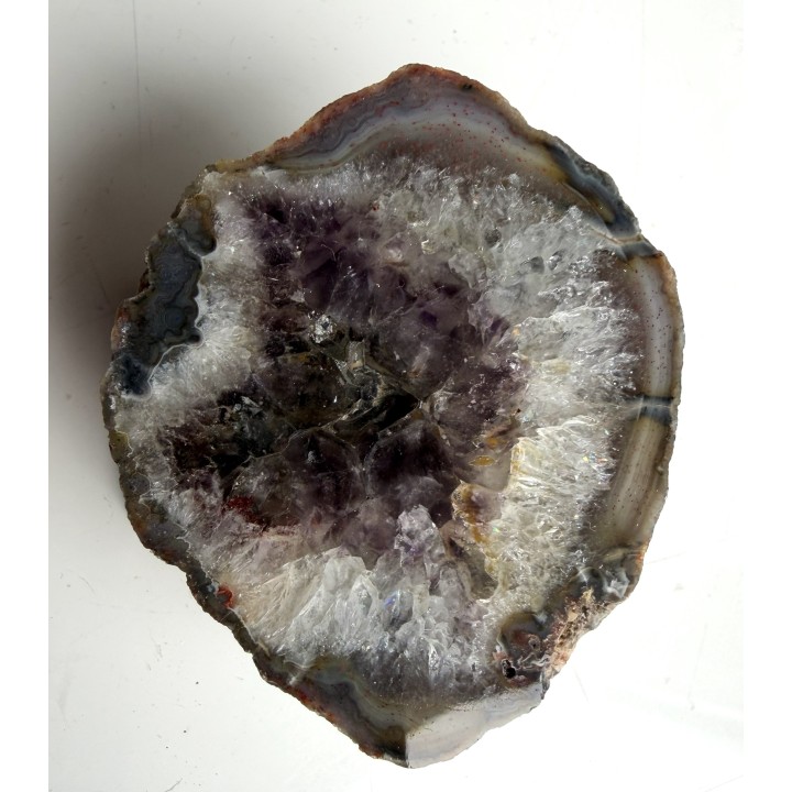 Agat z ametystowym strefą centralną z Bierkowic