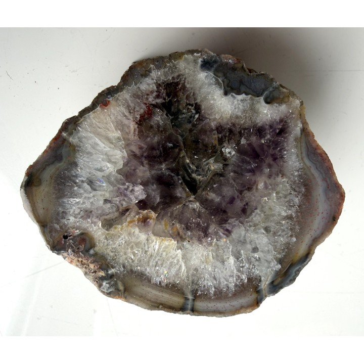Agat z ametystowym strefą centralną z Bierkowic