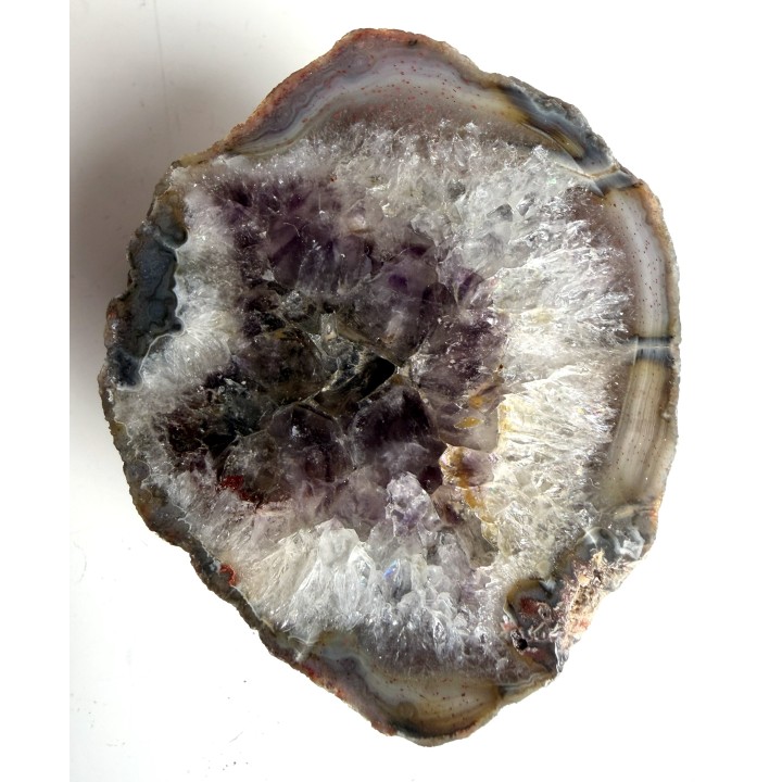 Agat z ametystowym strefą centralną z Bierkowic