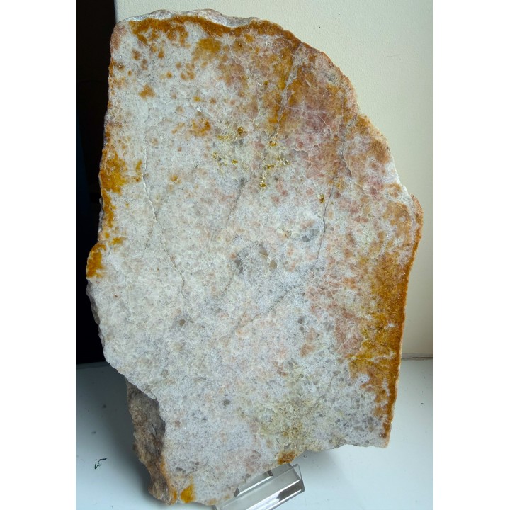 Duża płyta grejzenu z różowymi topazami z Wyrwaka