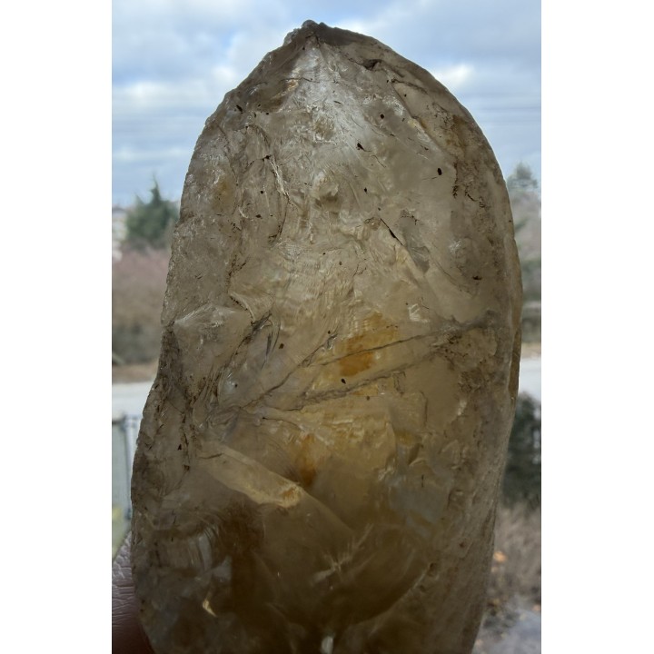 Unikat - otoczak kryształu górskiego z aluwiów Bobru