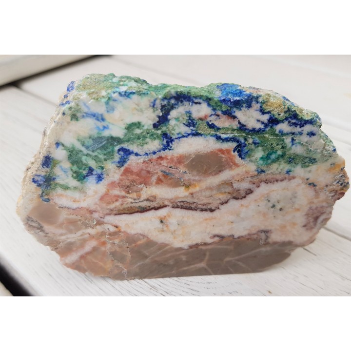 Różanka świętokrzyska zmineralizowana malachitem i azurytem