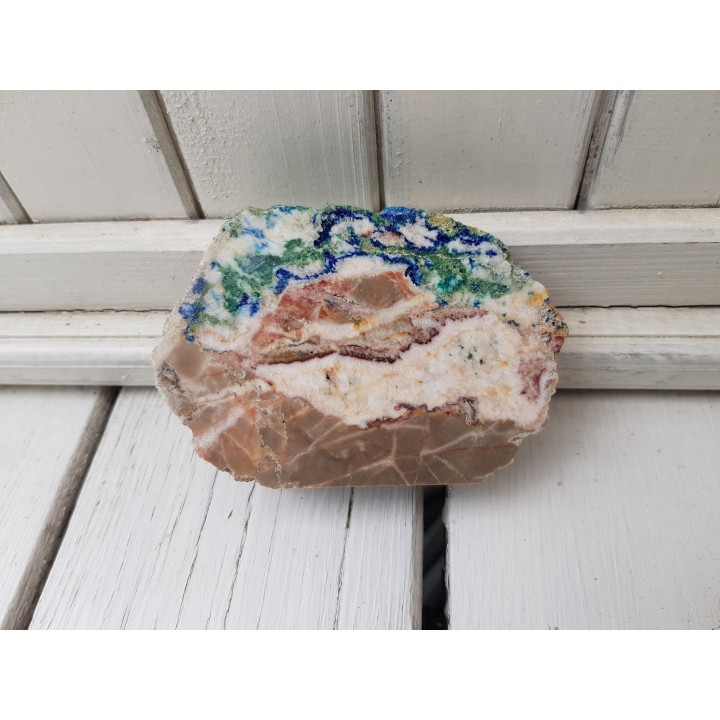 Różanka świętokrzyska zmineralizowana malachitem i azurytem