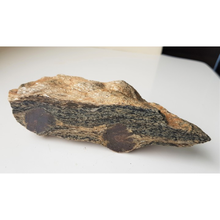 Polerowany łupek z wielkimi granatami