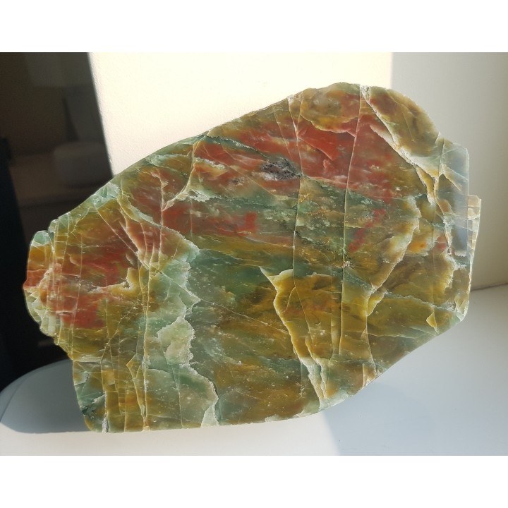 Intensywnie jasnozielony kwarc - otoczak z kulmu okolic Kamiennej Góry