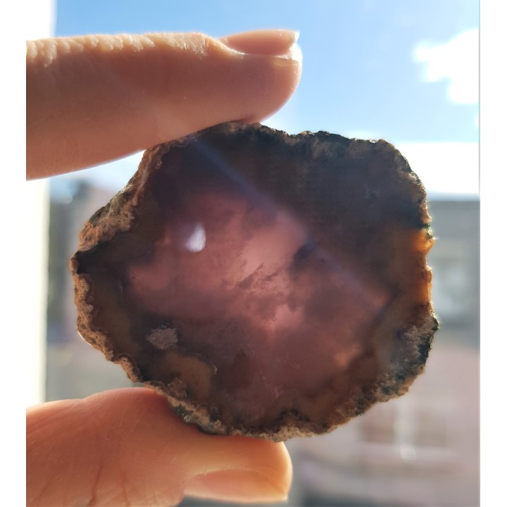 Niespękany, przezroczysty, fioletowy agat