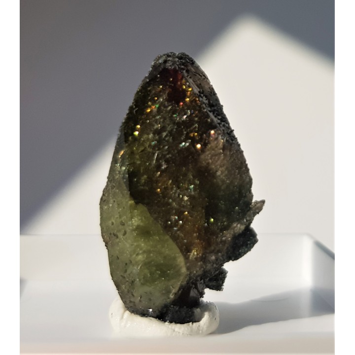 Idealnie wykształcony, zielony tytanit z żył alpejskich (Austria, Hoche Tauern)