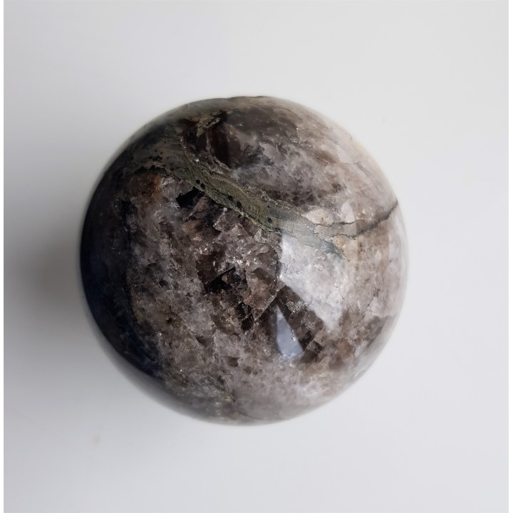 Kula polerowana z kwarcu/kwarcu dymnego z Czerniawy-Zdrój