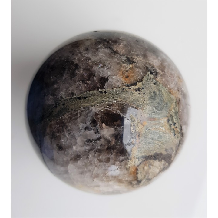 Kula polerowana z kwarcu/kwarcu dymnego z Czerniawy-Zdrój