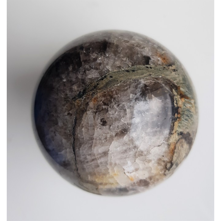 Kula polerowana z kwarcu/kwarcu dymnego z Czerniawy-Zdrój