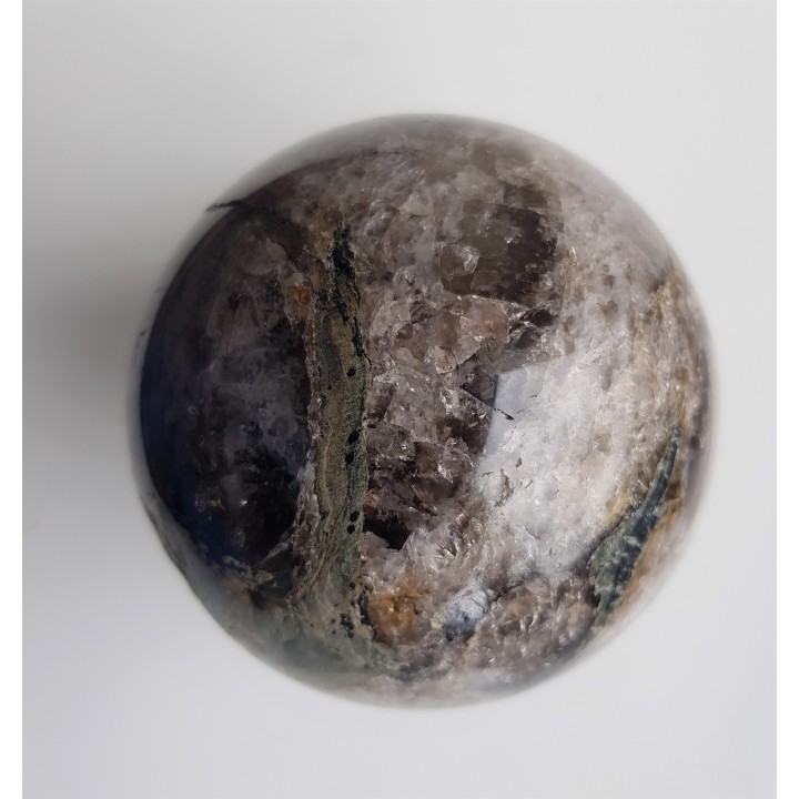 Kula polerowana z kwarcu/kwarcu dymnego z Czerniawy-Zdrój