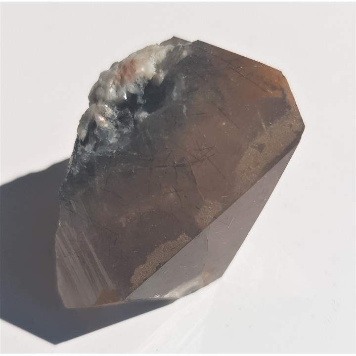 Kwarc dymny z bardzo licznymi wrostkami turmalinów ze Strzegomia