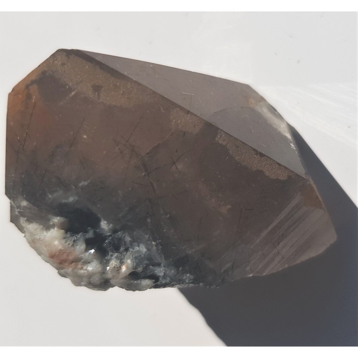 Kwarc dymny z bardzo licznymi wrostkami turmalinów ze Strzegomia