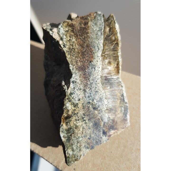 Miąższa żyła iryzującego syllimanitu w gnejsie sowiogórskim z okolic Dzierżoniowa