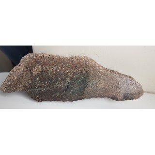 Zlepieniec ze Starych Bogaczowic z impregnacjami malachitu i minerałów rudnych