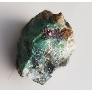 Bornit w żyle rudnej z kopalni Einigkeit w Miedziance