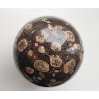 Piękna kula z porfirowatego sjenitu (eratyk, lubuskie)
