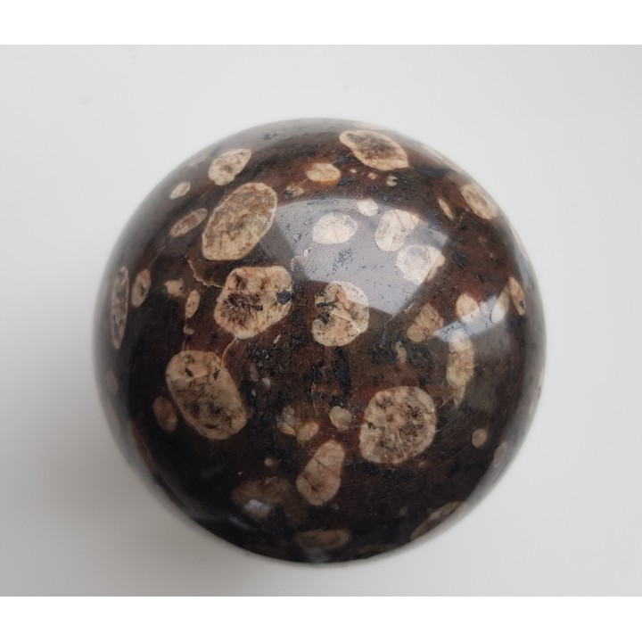 Piękna kula z porfirowatego sjenitu (eratyk, lubuskie)