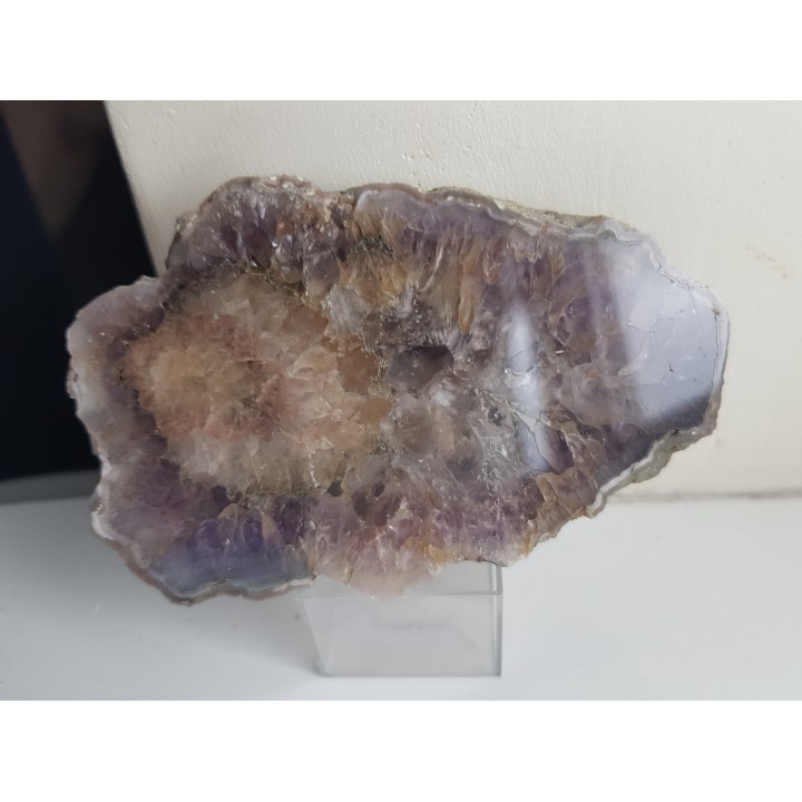 Geoda ametystowa z kalcytem z Różanej