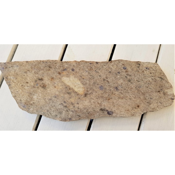 Płyta wyjątkowego gnejsu z fioletowymi blastami kwarcu