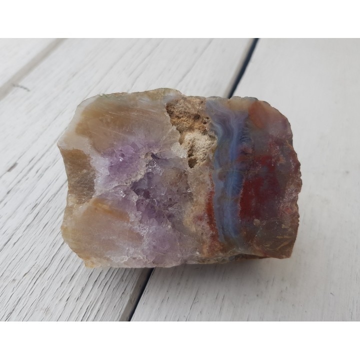 Świetny otoczak ametystowo-agatowy z Bobru