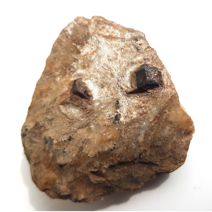 Duże kryształy - granat i staurolit oraz ilmenit w łupku mikowym z Głuchołaz