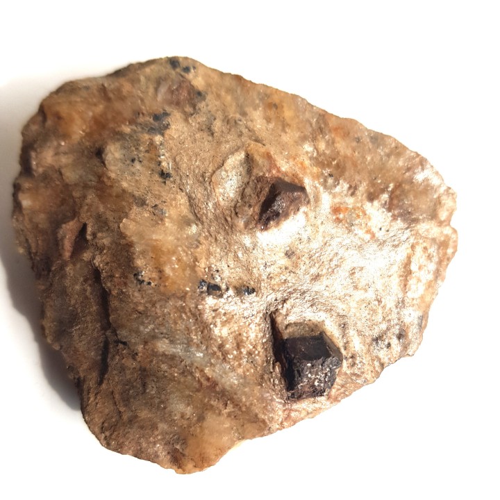 Duże kryształy - granat i staurolit oraz ilmenit w łupku mikowym z Głuchołaz